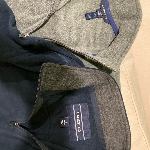 Lot of TWO Land’s End men’s small quarter zip pullover fleece. Nice condition. - Picture 2 of 8